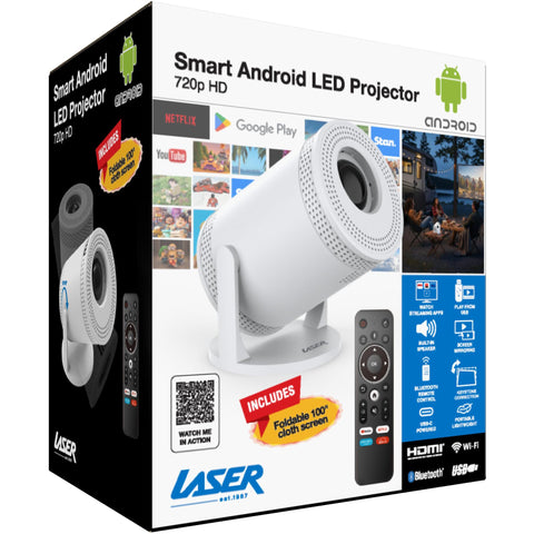 Laser 720p HD USB-Powered Smart Portable Projector