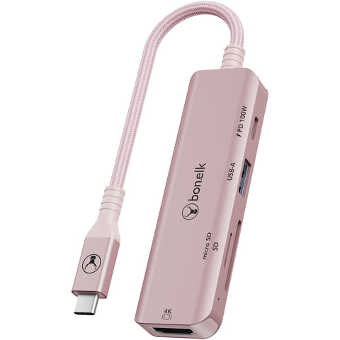 Bonelk Long-Life 5-in-1 Multiport Hub (Blush)