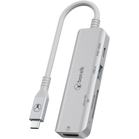 Bonelk Long-Life 5-in-1 Multiport Hub (Silver)