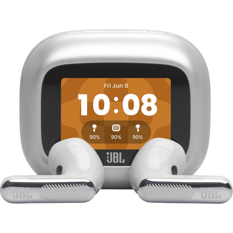 JBL Live Flex 4 True Wireless Noise Cancelling Earbuds (Silver)