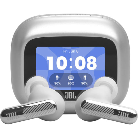 JBL Live Beam 4 TWS Adaptive Noise Cancelling Earbuds (Silver)