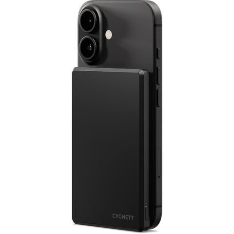 Cygnett Charge & Connect Magnetic Wireless Power Bank [5K] (Black)