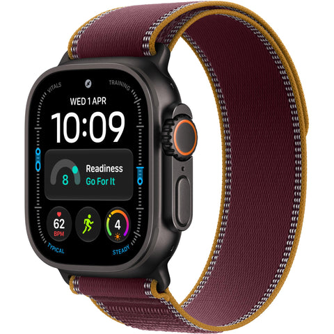 Apple Watch Ultra 4 GPS + Cellular 49mm (Black Titanium Case with Burgundy Trail Loop - S/M)