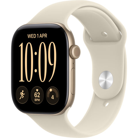 Apple Watch Series 12 GPS 46mm (Light Gold Aluminium Case with Sand Sport Band - S/M)