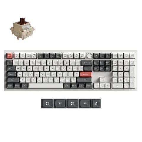 Keychron Q6 Ultra 8K Wireless Silk POM Switch Brown Custom Mechanical Keyboard (White)
