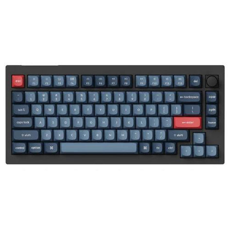 Keychron V1 Max D3 Wireless Mechanical Keyboards Swappable RGB Backlight Brown Switch - Black - Knob Version