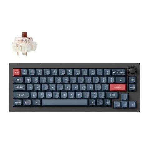 Keychron V2 Max Normal Profile QMK Custom Keyboard - Full Assembled Knob, Gateron Jupiter Brown Switch (Carbon Black)