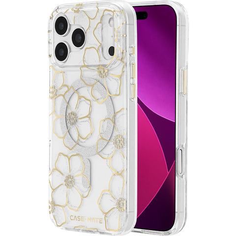 Case-Mate Floral Gems Case for iPhone 18 Pro (Gold)