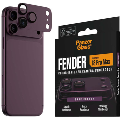 PanzerGlass Fender Camera Protector for iPhone 18 Pro Max (Dark Cherry)