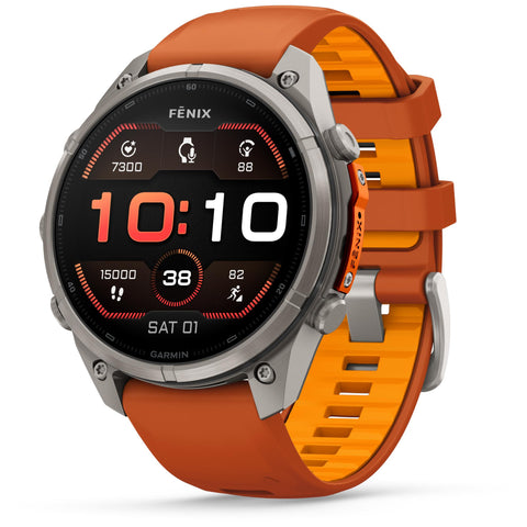 Garmin fenix 9 Pro 47mm (Autumn Orange Titanium with Spark Orange Silicone Band)