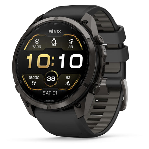 Garmin fenix 9 Pro 51mm (Carbon Grey DLC Titanium with Black/Pebble Gray Silicone Band)