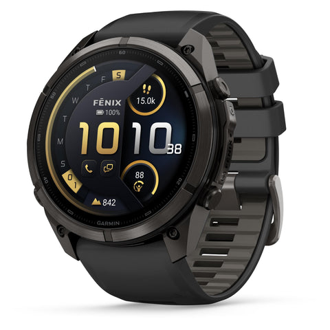 Garmin fenix 9 Pro 51mm with inReach Connectivity (Carbon Grey DLC Titanium with Black/Pebble Gray Silicone Band)