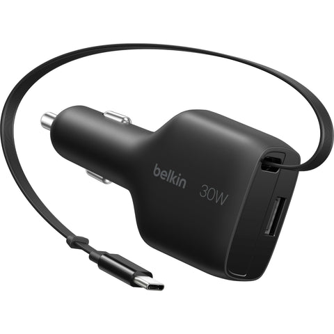 Belkin BoostCharge Retractable Car Charger 30W