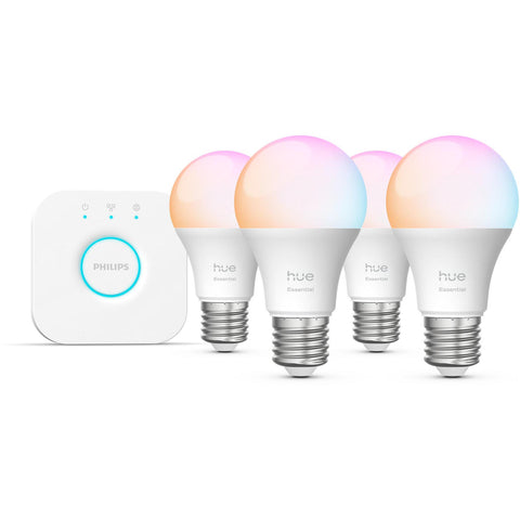 Philips Hue Essential E27 A60 7.5W Smart Light Bulb Starter Kit (4 Pack)